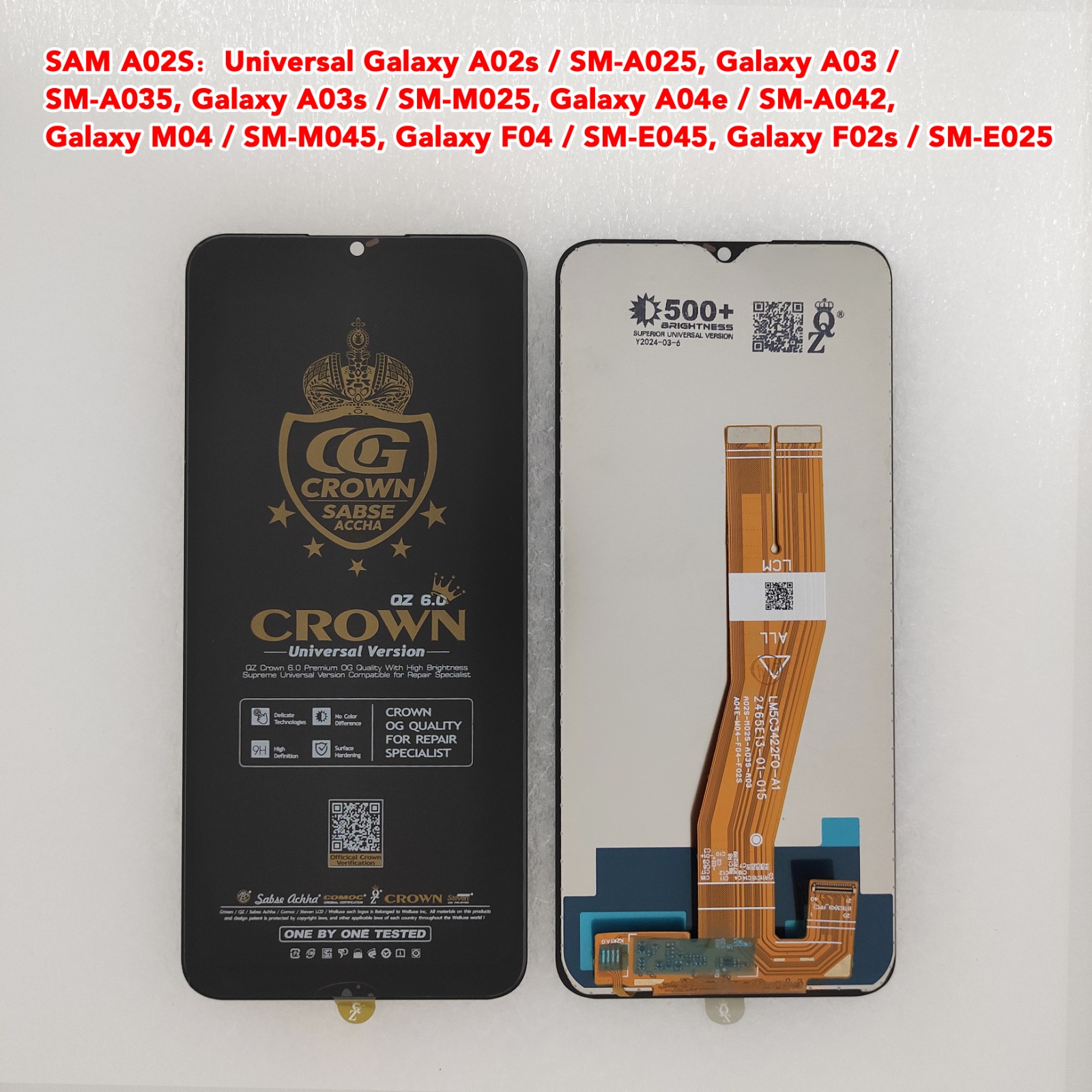 SAMSUNG A03S/A02S/ A037F/A037M/ M04/ A04E / A042F /F04 / SAMSUNG A035F/ A03 COMP LCD